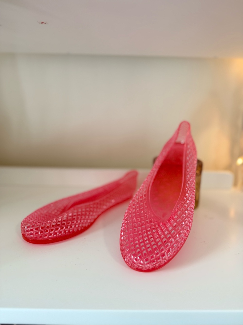 Ancient Greek Sandals Pink Jelly Lattice Ballet Flats